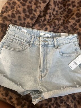 PacSun Light Blue High-Rise Denim Shorts